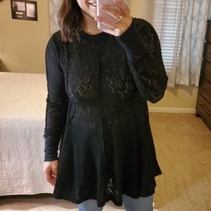 Free people Sheer lace tunic dress